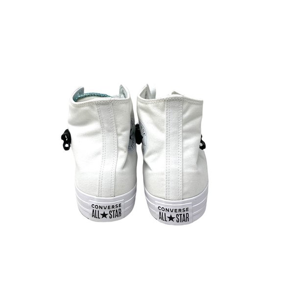 Converse Sneaker Men's Size 170829C CTAS BUCKLE UP High White Harbor Teal Canvas - Picture 6 of 9
